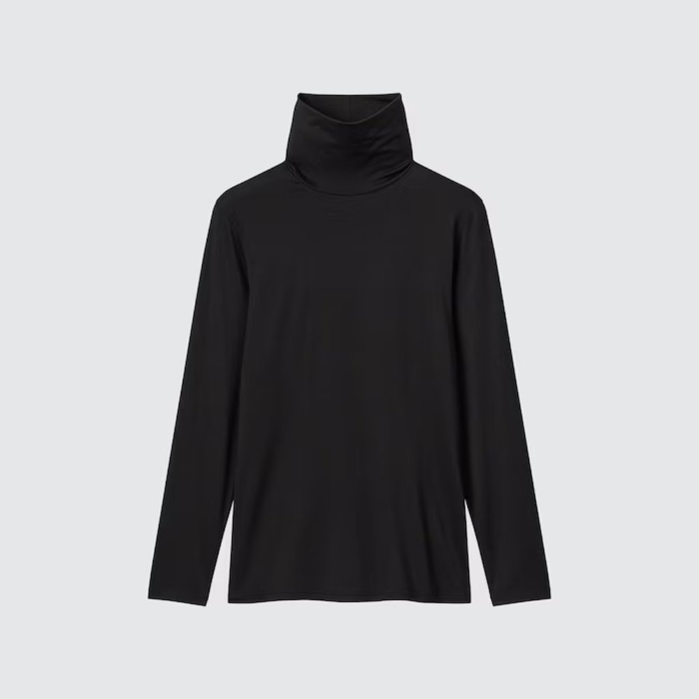 Uniqlo HEATTECH Turtleneck Long-Sleeve T-Shirt - Black